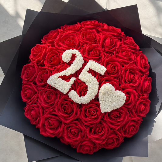25 Number Red Rose Bouquet ❤️🌹 | Personalised Number Bouquet